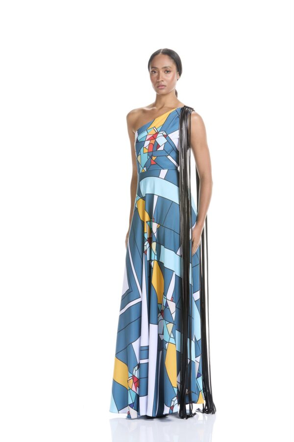 Vestido Largo Cuarzo Azul