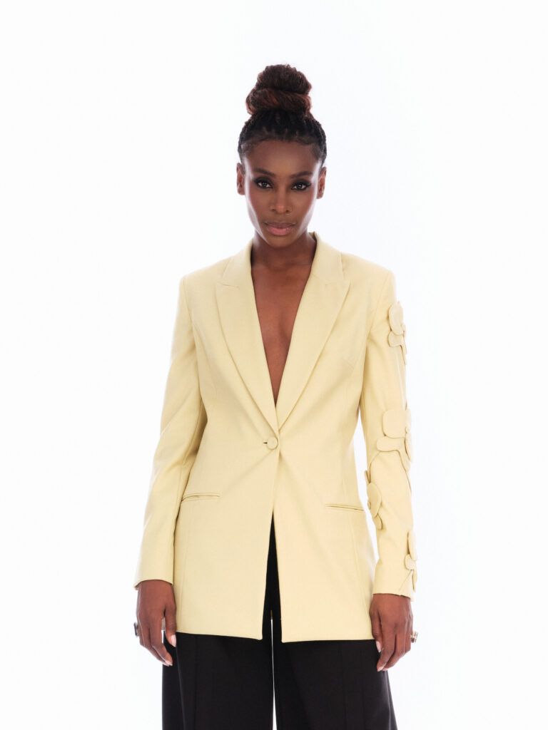 BLAZER PAÑO AZULEJO AMARILLO